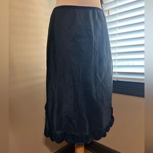 Chic Vintage Barbizon Petti Cha Cha Black Satin Slip Skirt